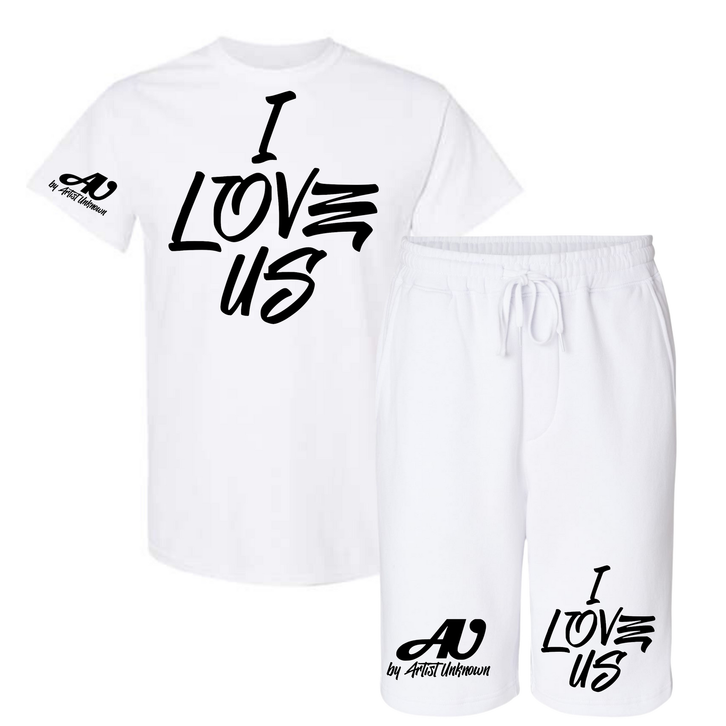 I LOVE US! Tshirt Short set (white)