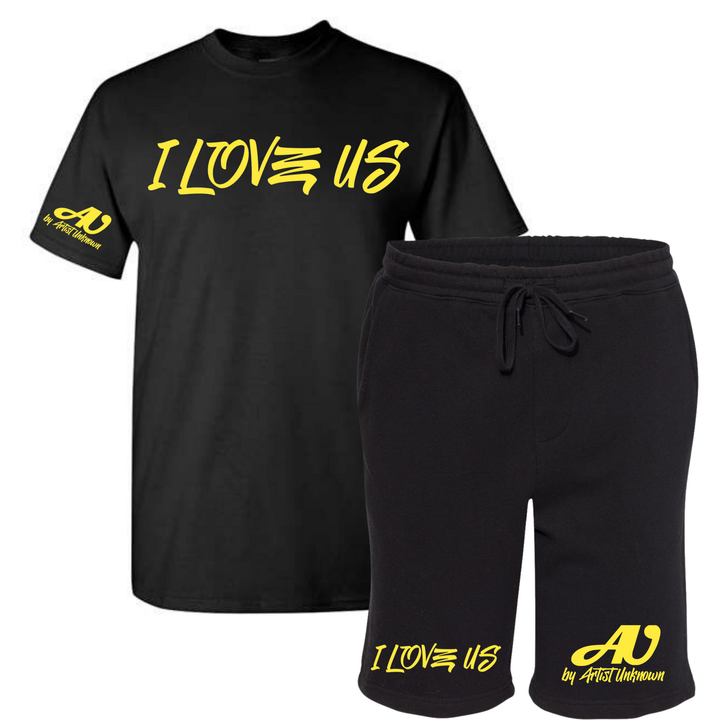 I LOVE US! Tshirt Short set (black)