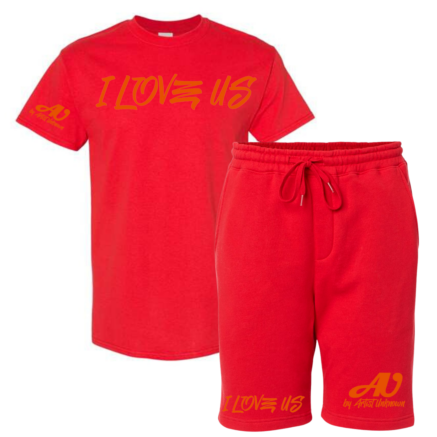 I LOVE US! Tshirt Short set (red)