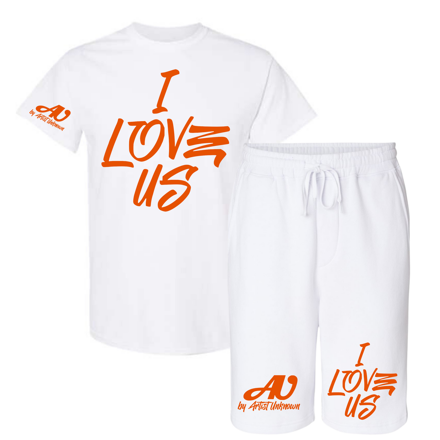 I LOVE US! Tshirt Short set (white)