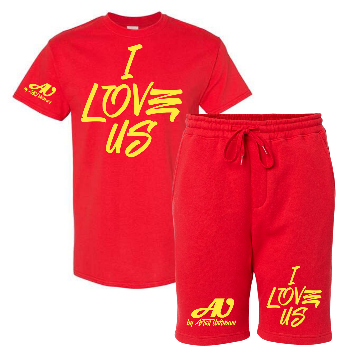 I LOVE US! Tshirt Short set (red)