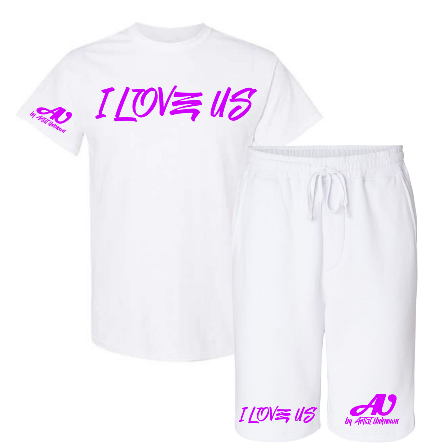 I LOVE US! Tshirt Short set (white)