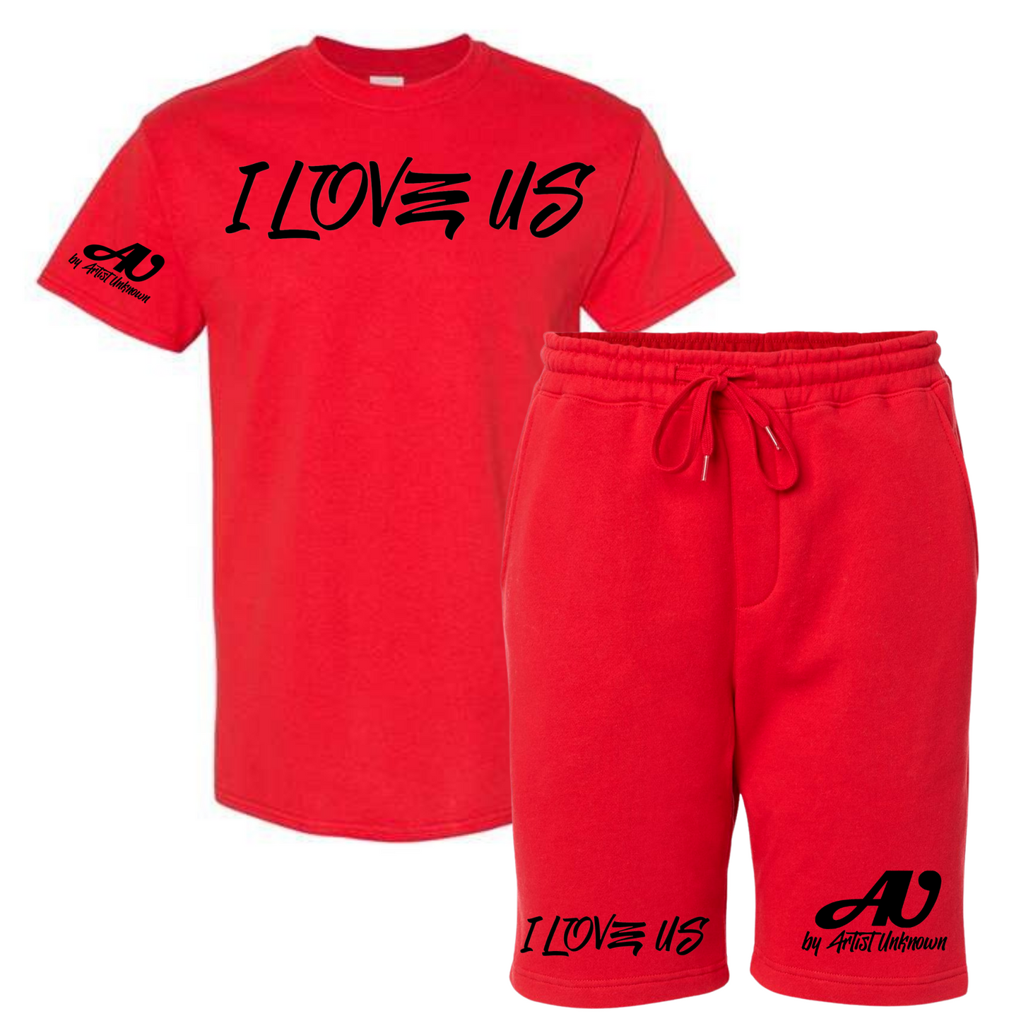 I LOVE US! Tshirt Short set (red)