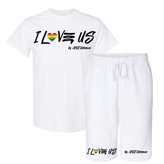 I LOVE US! ( Rainbow heart Pride Short Set)