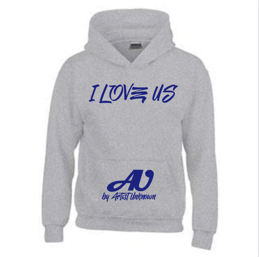 I LOVE US! ( Light Gray hoodie)