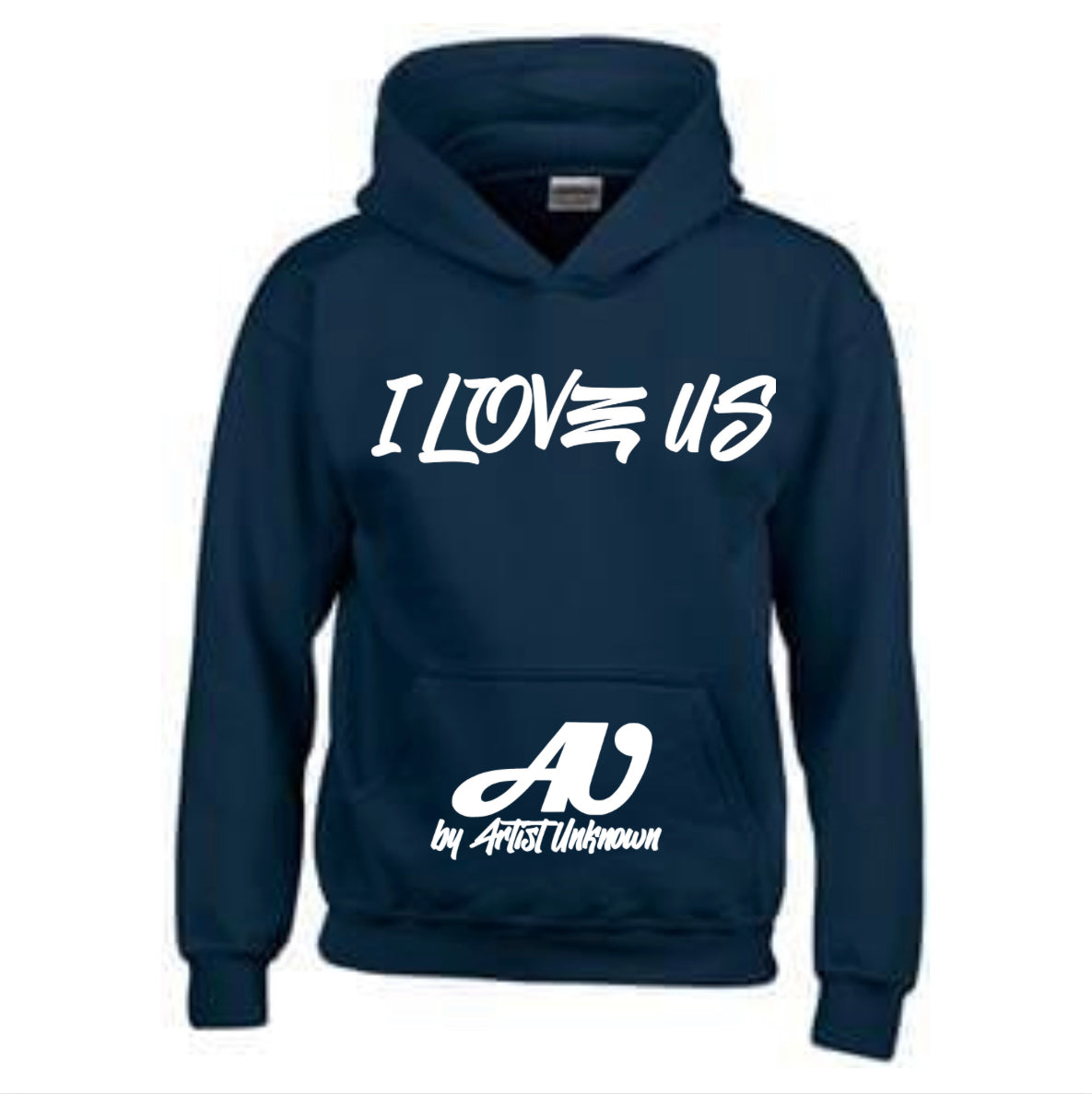 I LOVE US! (navy blue hoodie)
