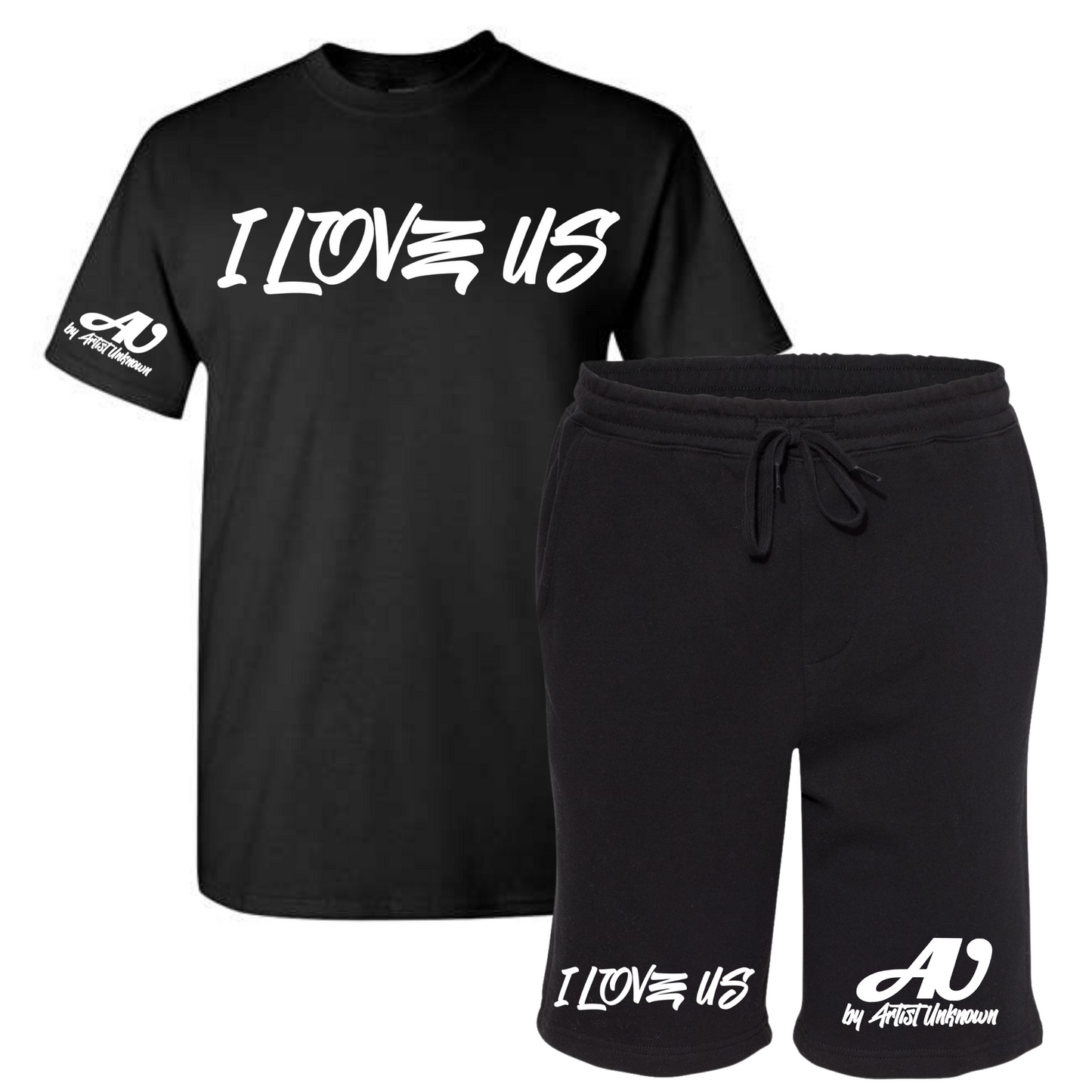 I LOVE US! Tshirt Short set (black)
