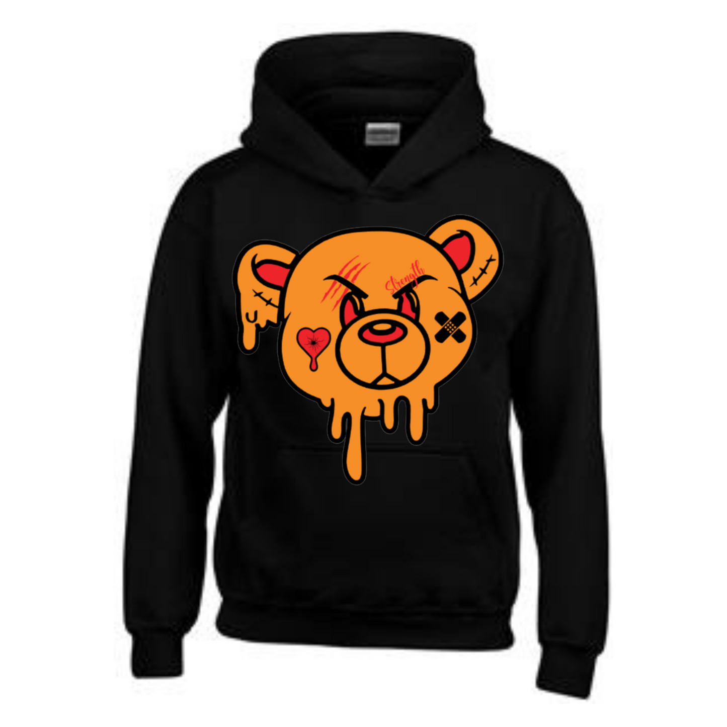 Strength Bear Hoodie- Red Accents