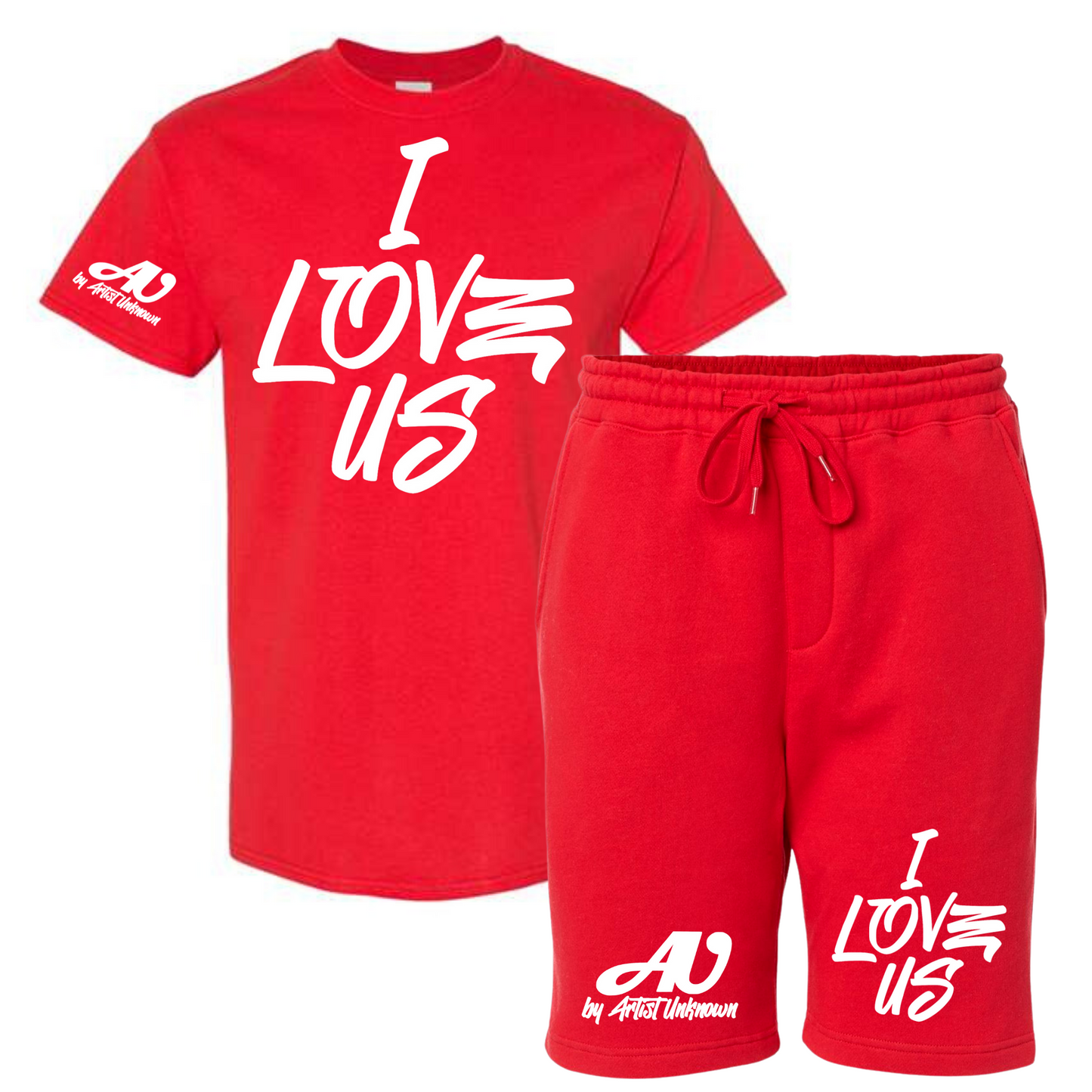 I LOVE US! Tshirt Short set (red)