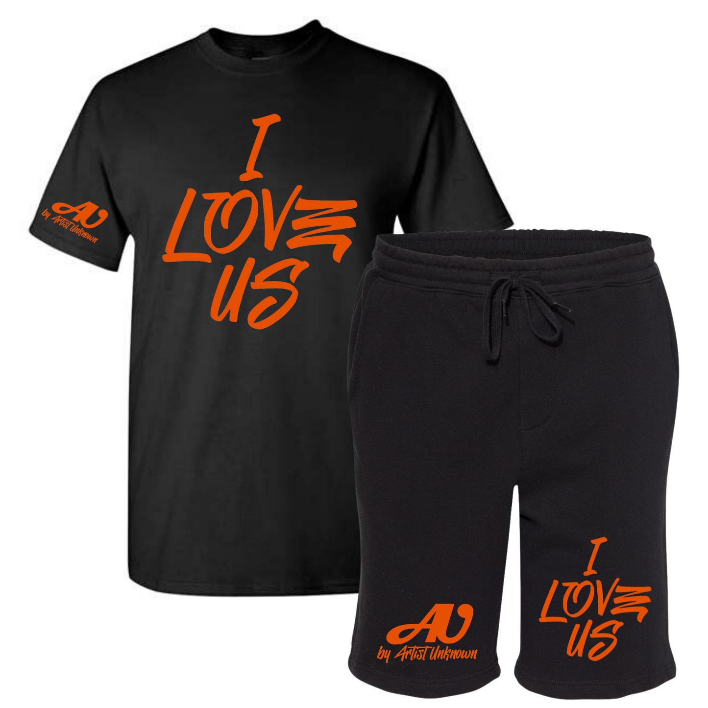 I LOVE US! Tshirt Short set (black)