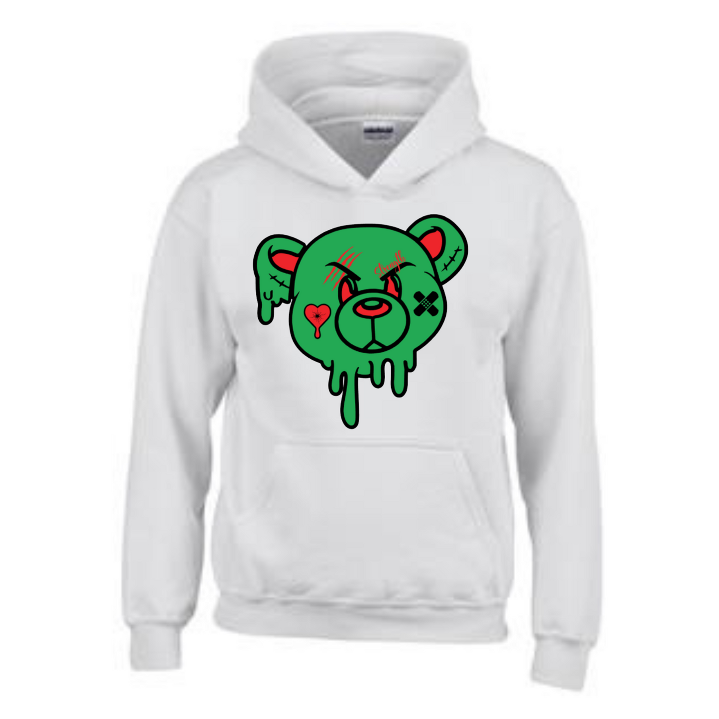 Strength Bear Hoodie- Red Accents