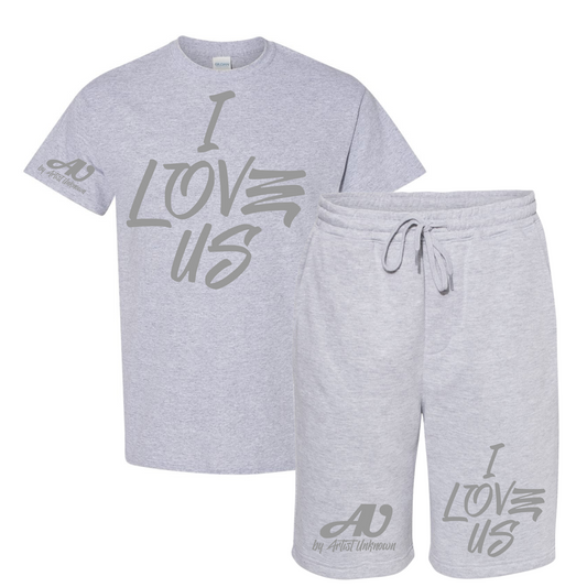 I LOVE US! Tshirt Short set (light gray)