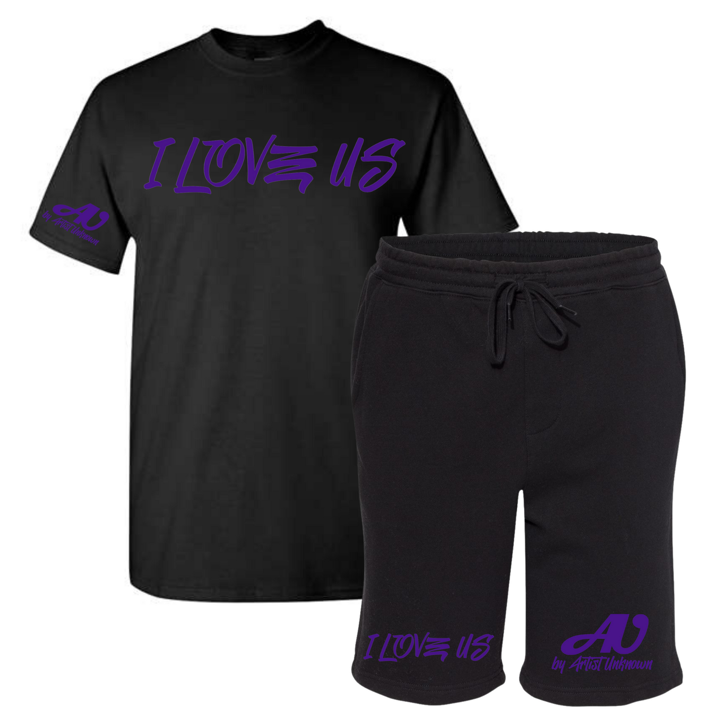 I LOVE US! Tshirt Short set (black)