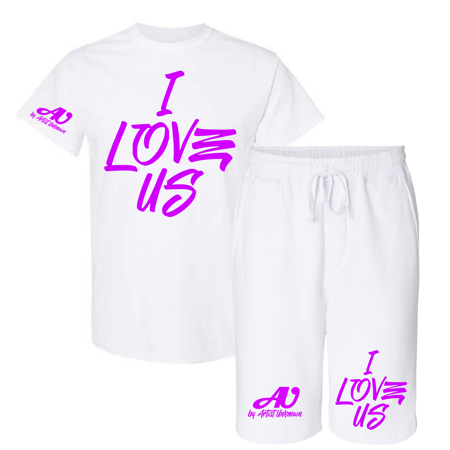 I LOVE US! Tshirt Short set (white)