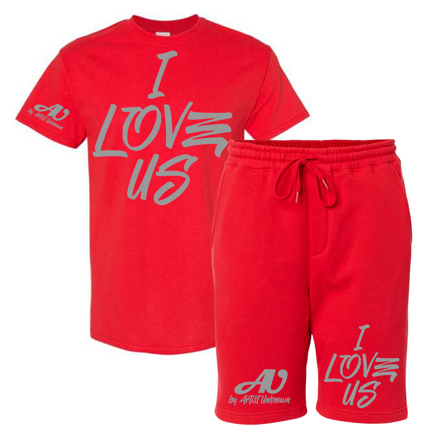 I LOVE US! Tshirt Short set (red)