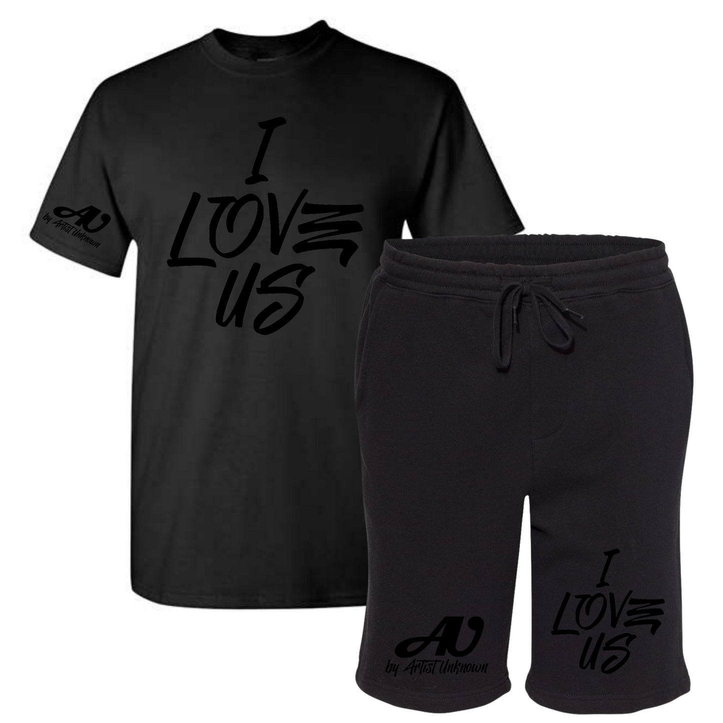 I LOVE US! Tshirt Short set (black)