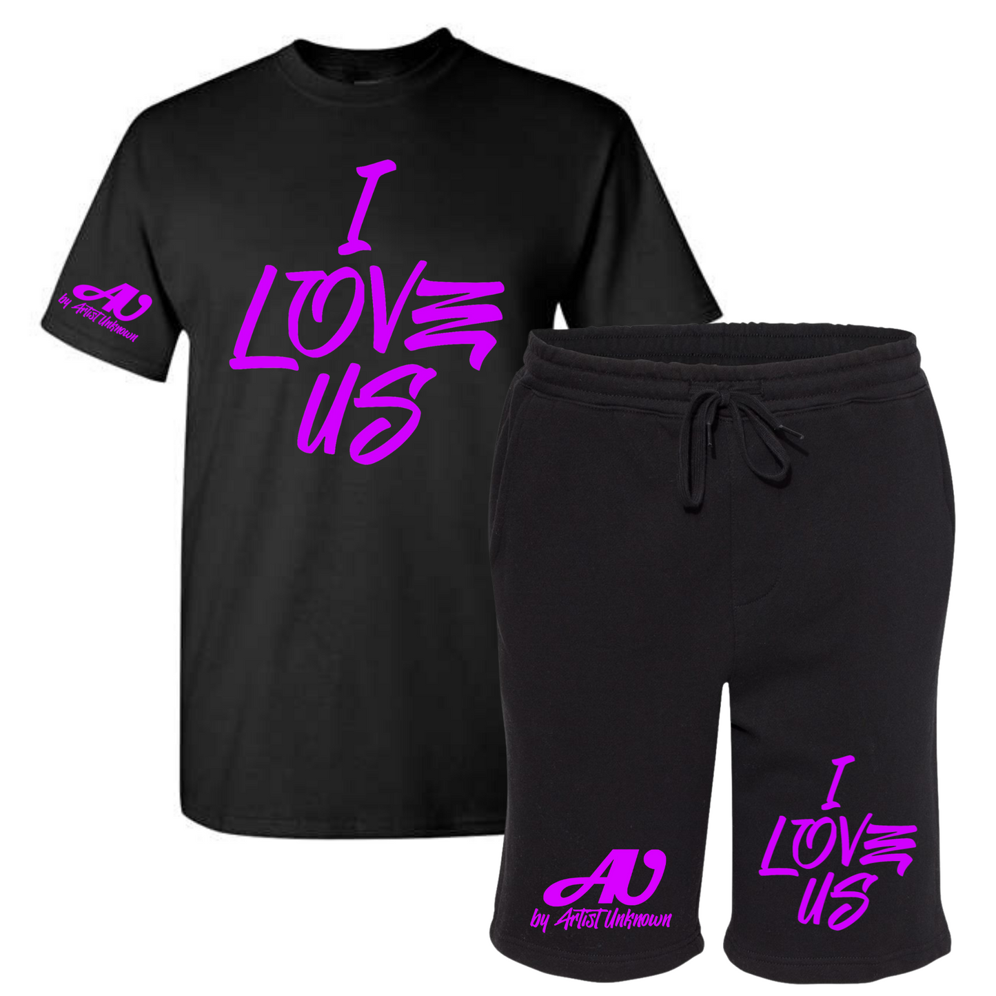 I LOVE US! Tshirt Short set (black)
