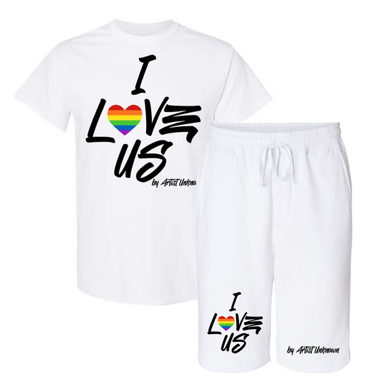 I LOVE US! ( Rainbow heart Pride Short Set)