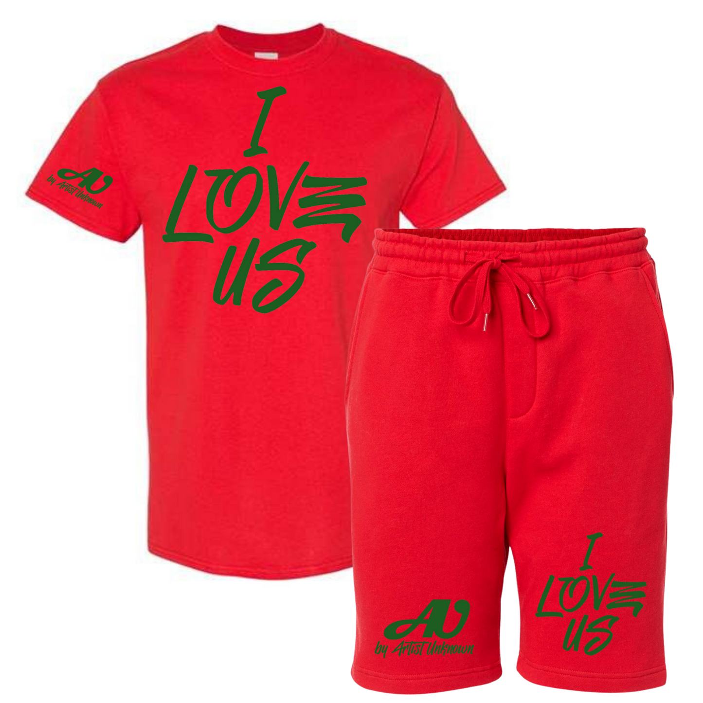 I LOVE US! Tshirt Short set (red)