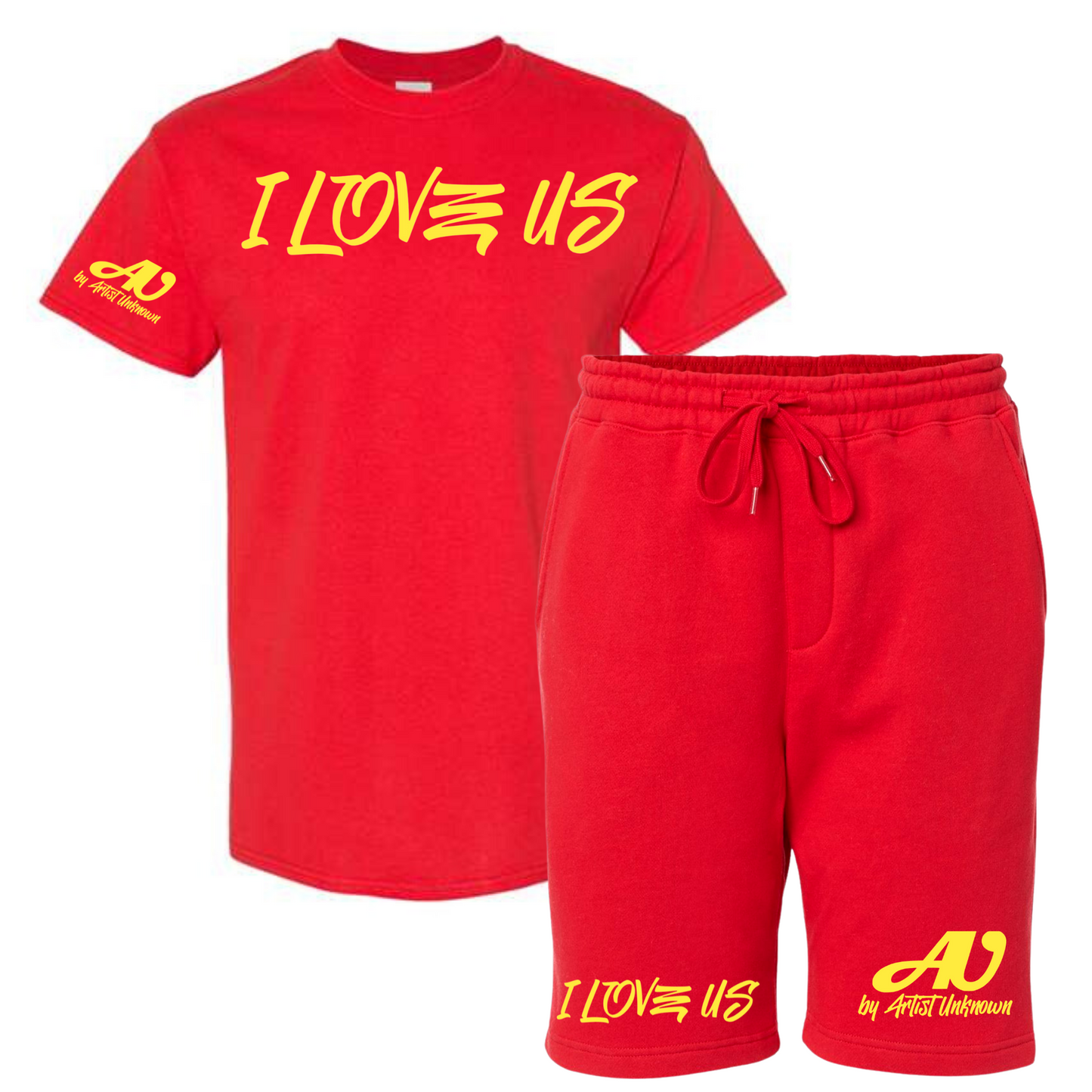 I LOVE US! Tshirt Short set (red)
