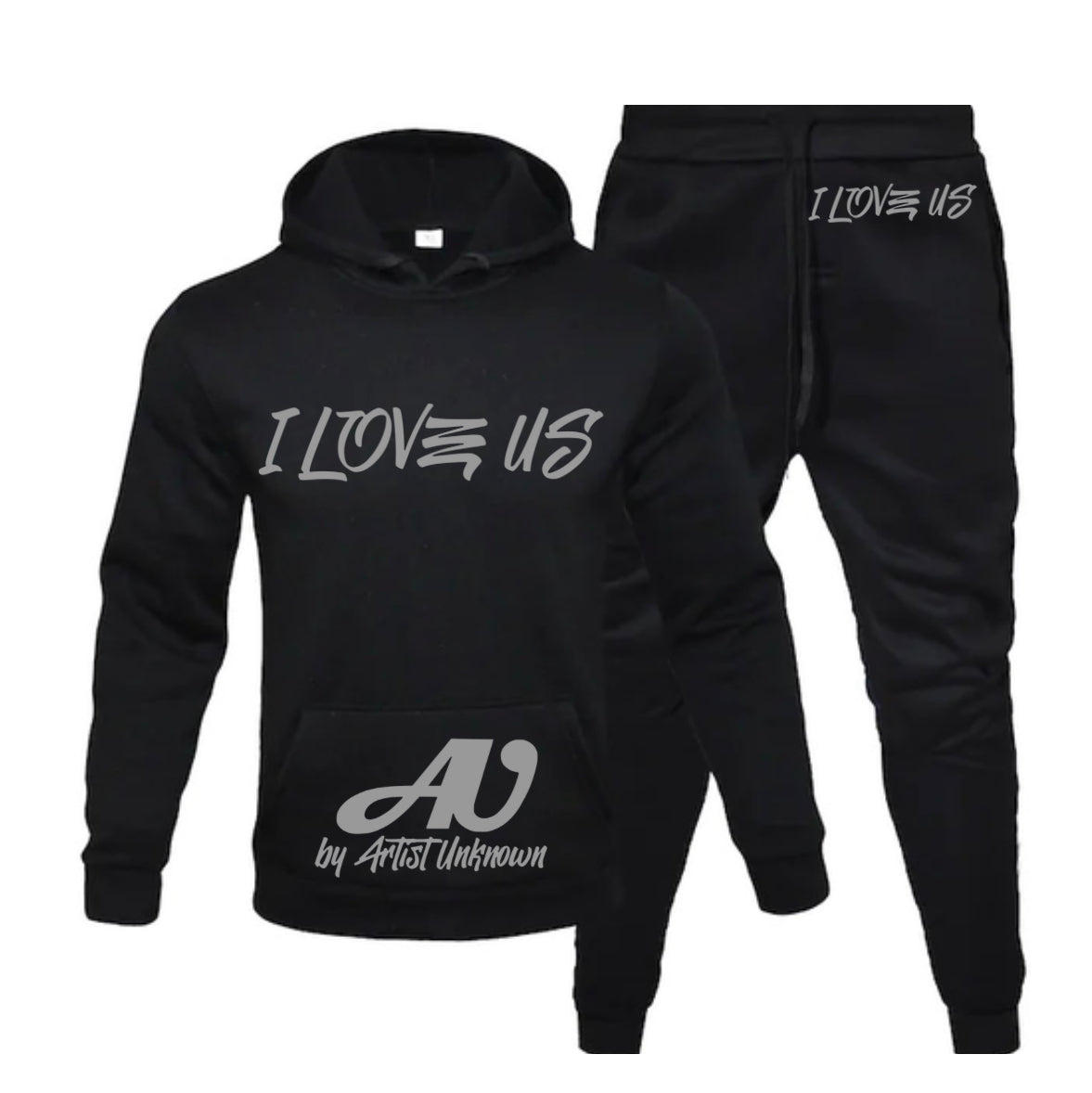 I LOVE US! (hoodie set- straight) gray or black