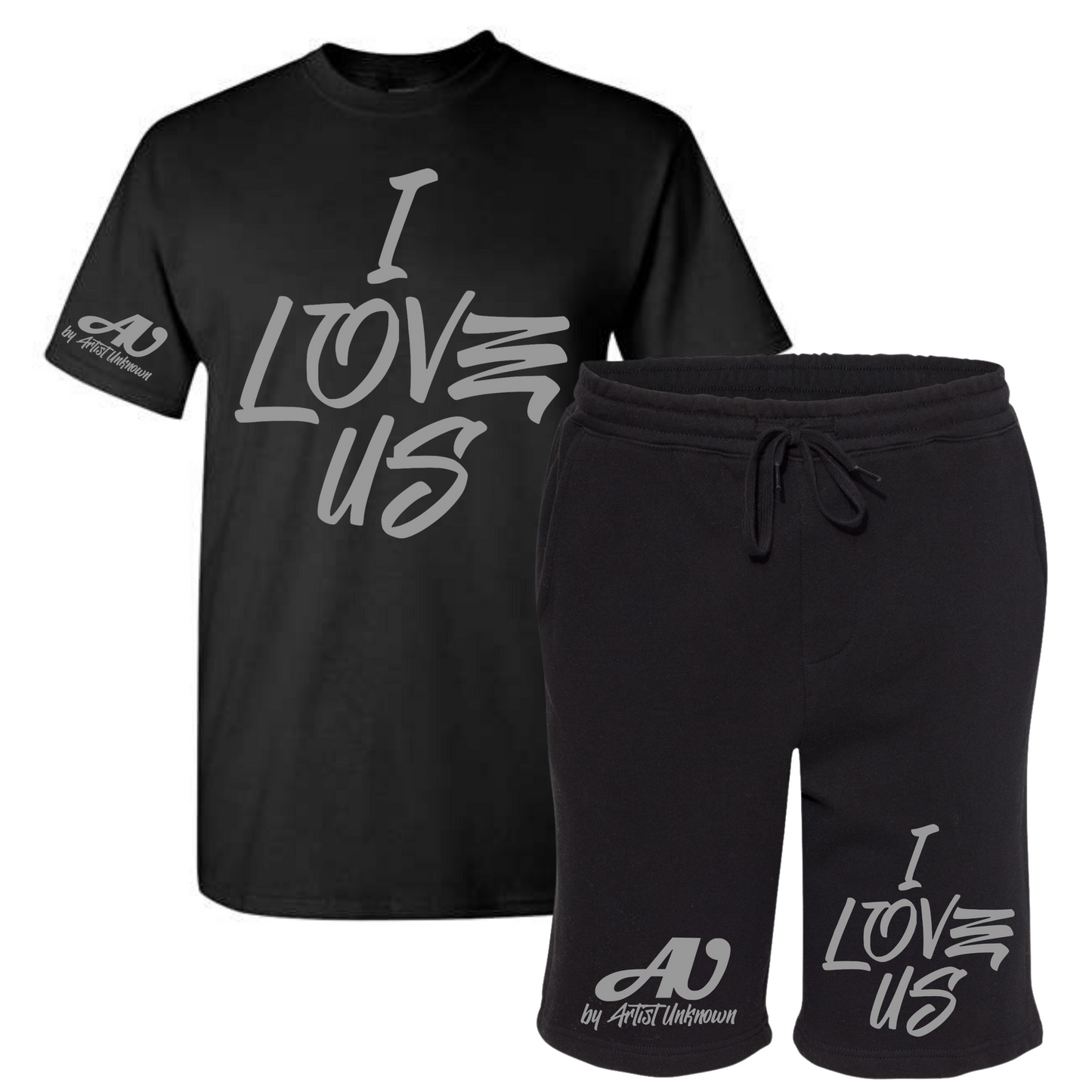 I LOVE US! Tshirt Short set (black)