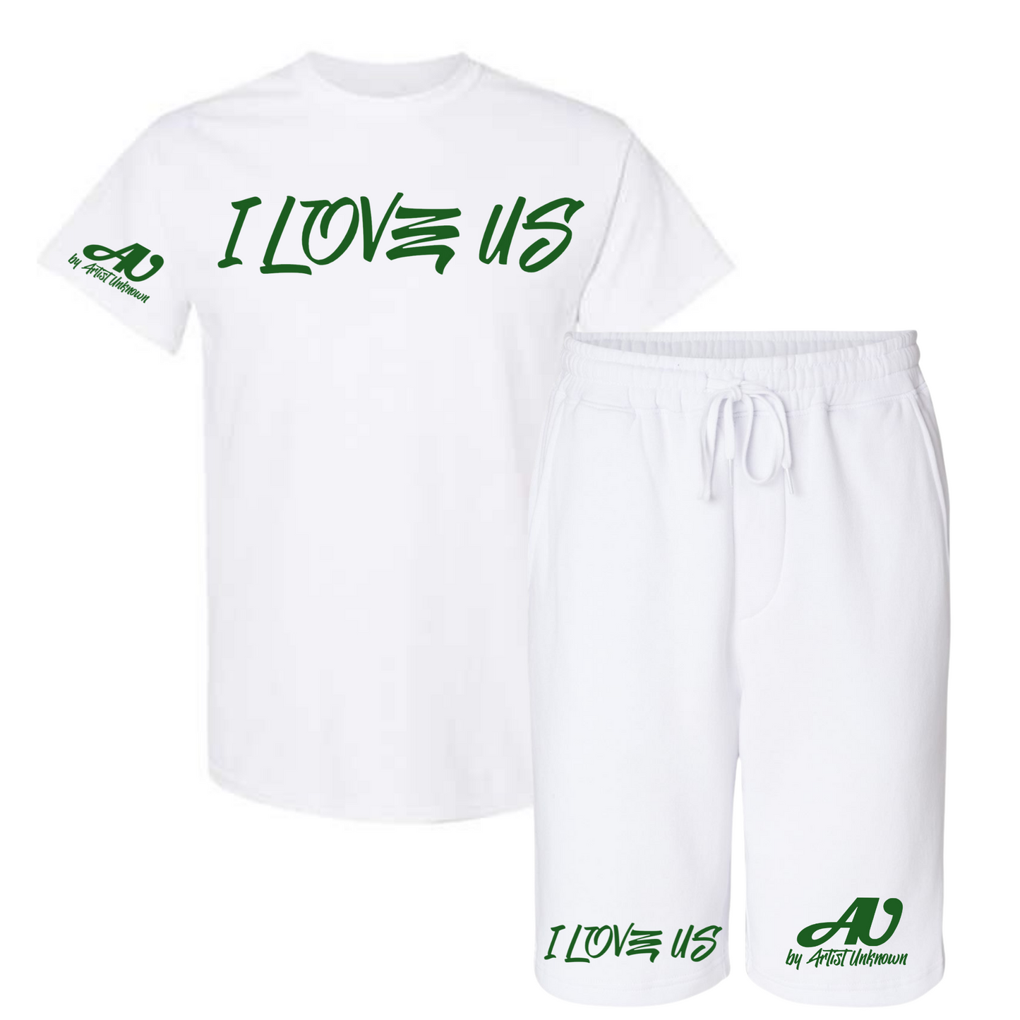 I LOVE US! Tshirt Short set (white)