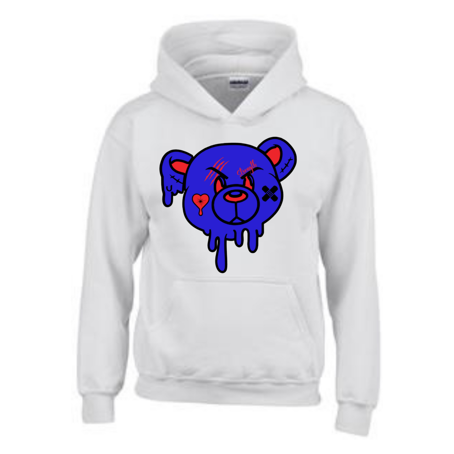 Strength Bear Hoodie- Red Accents