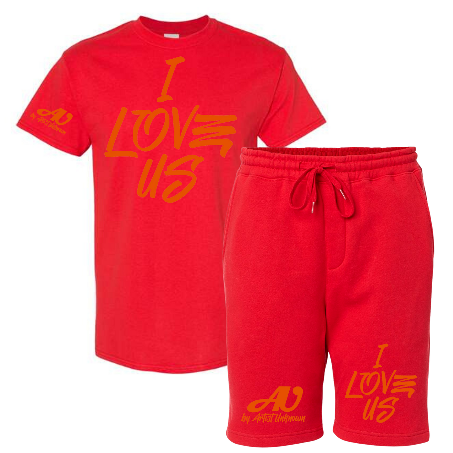 I LOVE US! Tshirt Short set (red)