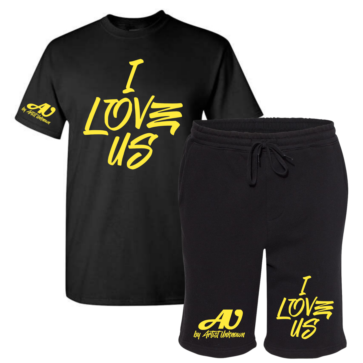 I LOVE US! Tshirt Short set (black)
