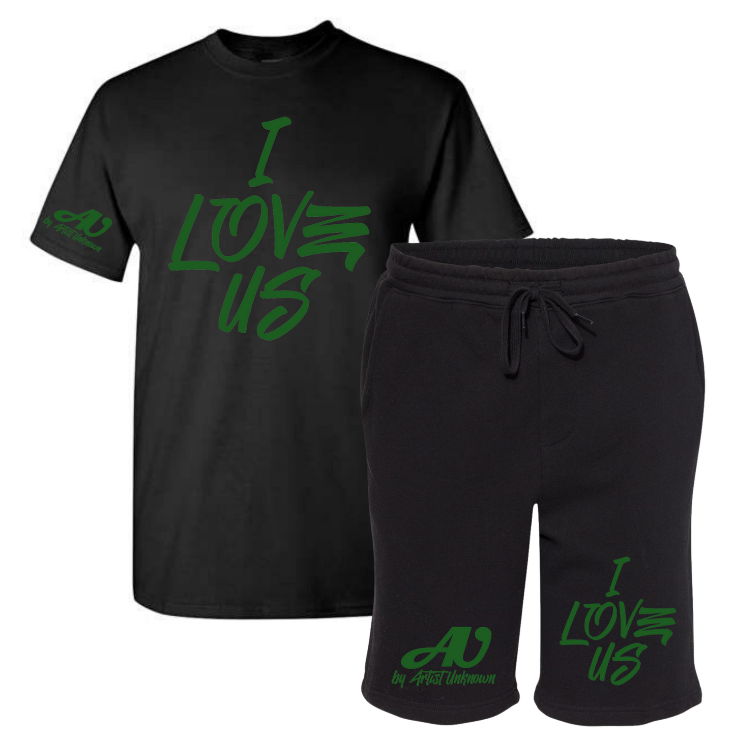 I LOVE US! Tshirt Short set (black)