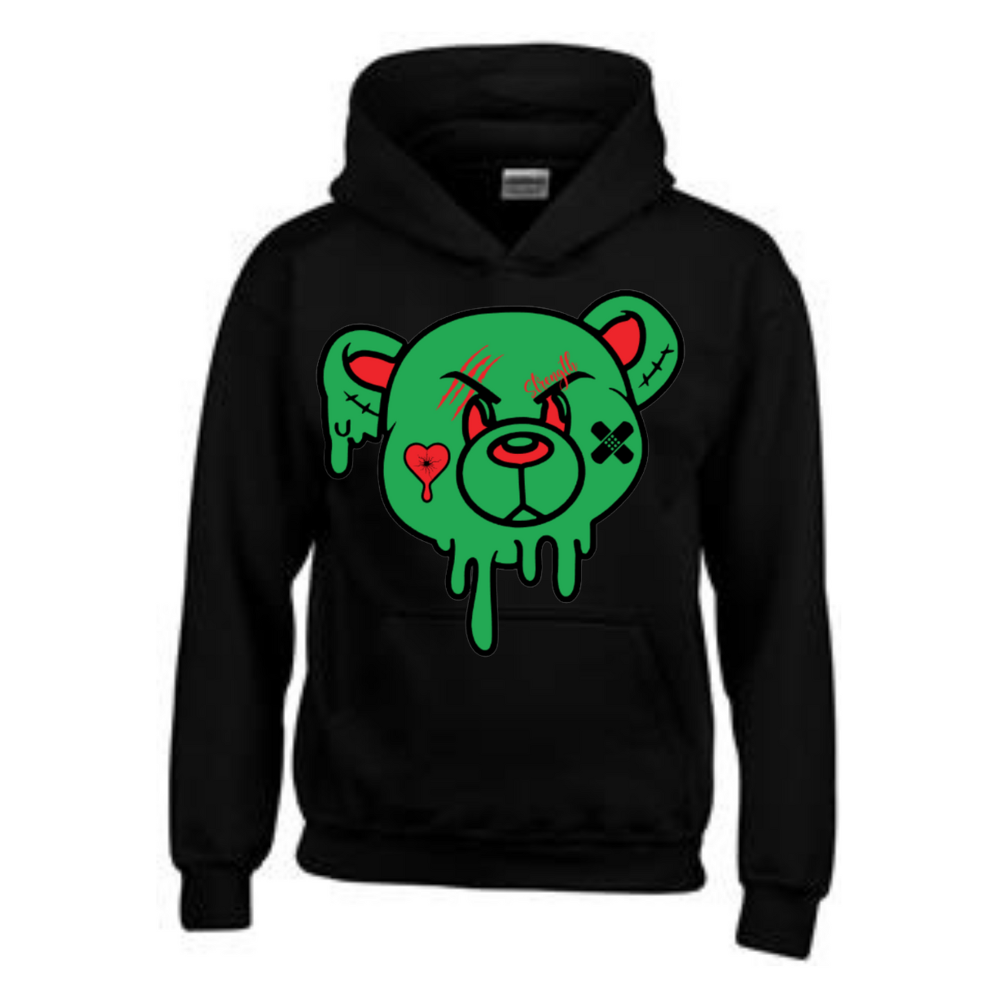 Strength Bear Hoodie- Red Accents