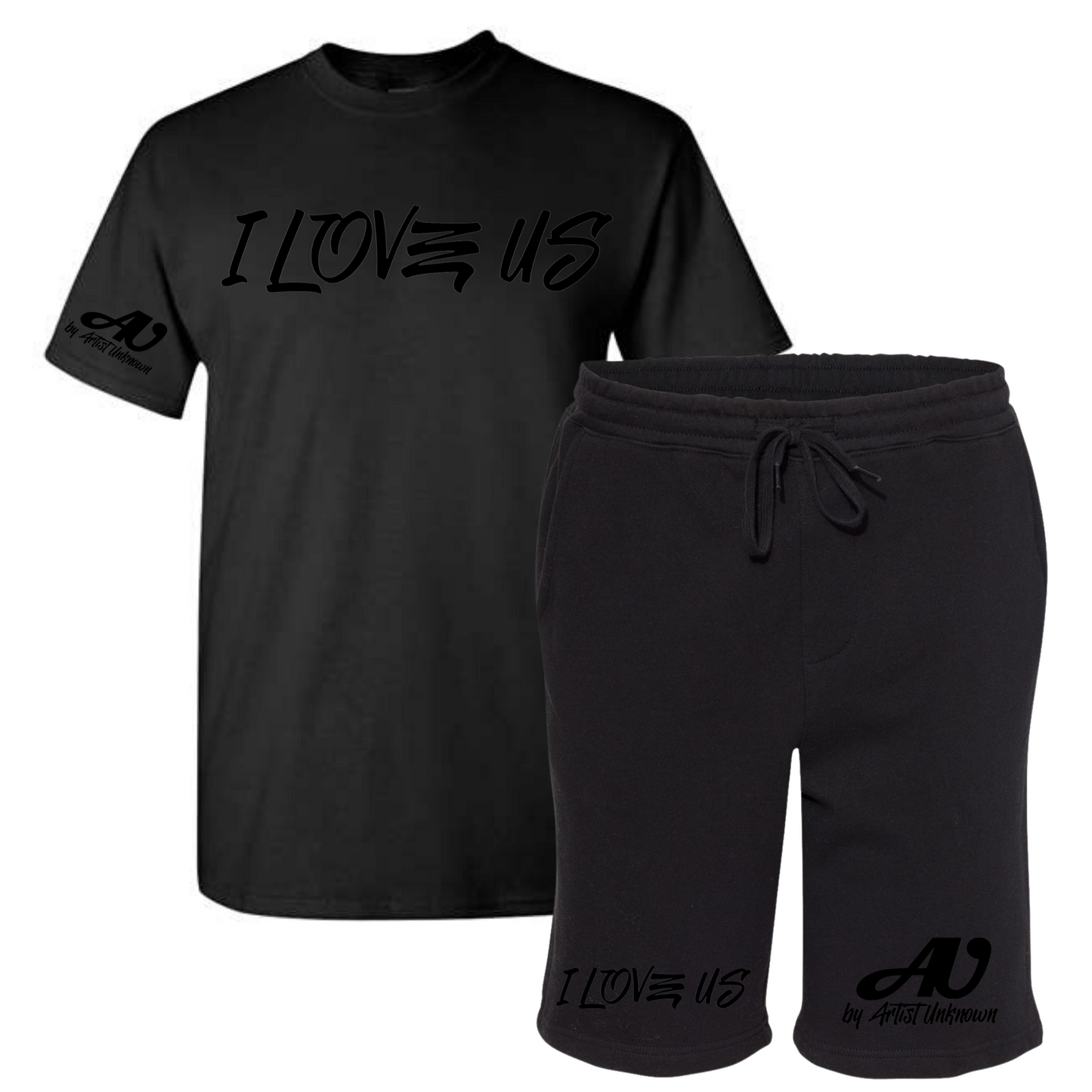 I LOVE US! Tshirt Short set (black)